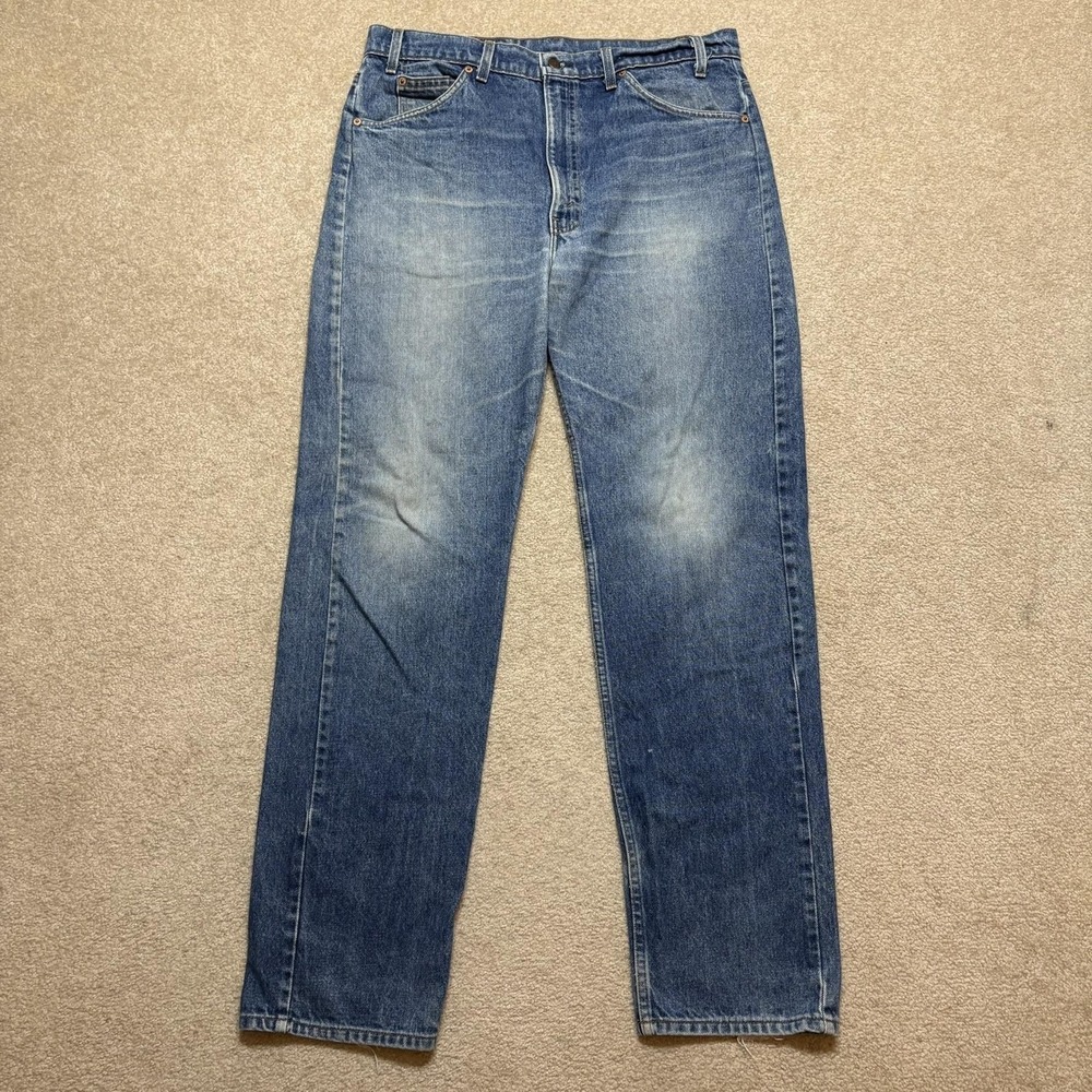 Vtg Levis 505 Jeans Mens 36x34 Blue Orange Tab Straight Denim Pants USA 80s 1987